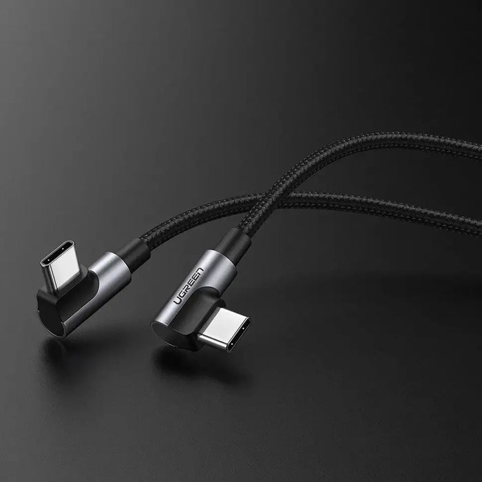 Ugreen US323 angled USB-C - USB-C PD QC SCP 3A 480Mb/s cable 1m - gray - Cell phone cables<<<HurtelXML