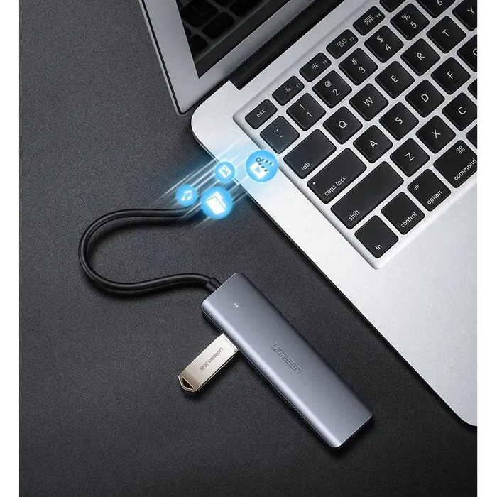 Ugreen USB HUB - 4x USB 3.2 Gen 1 with micro USB power port gray (CM219 50985) - USB hubs<<<HurtelXML
