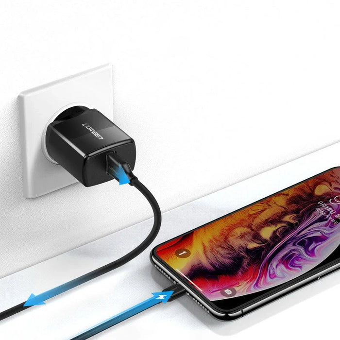 Ugreen USB wall charger 2.1A black (50459) - Cell phone USB charger<<<HurtelXML&&&USB зарядни и кабели<<<Електроника
