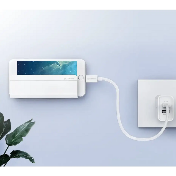 Ugreen wall mount smartphone stand for charging white (30394) - Cell phone holders<<<HurtelXML