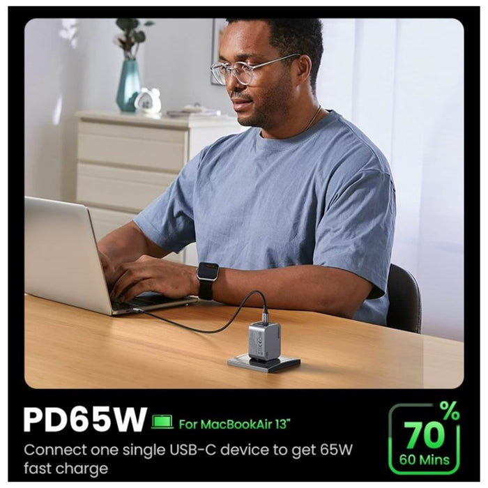 UNIVERSAL CHARGER X755 220V 2xUSB-C 1xUSB A GaN 65W UGREEN