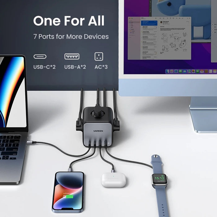 CD268 CHARGER 220V 2xUSB-C,2xUSBA,3xAC,65W UGREEN