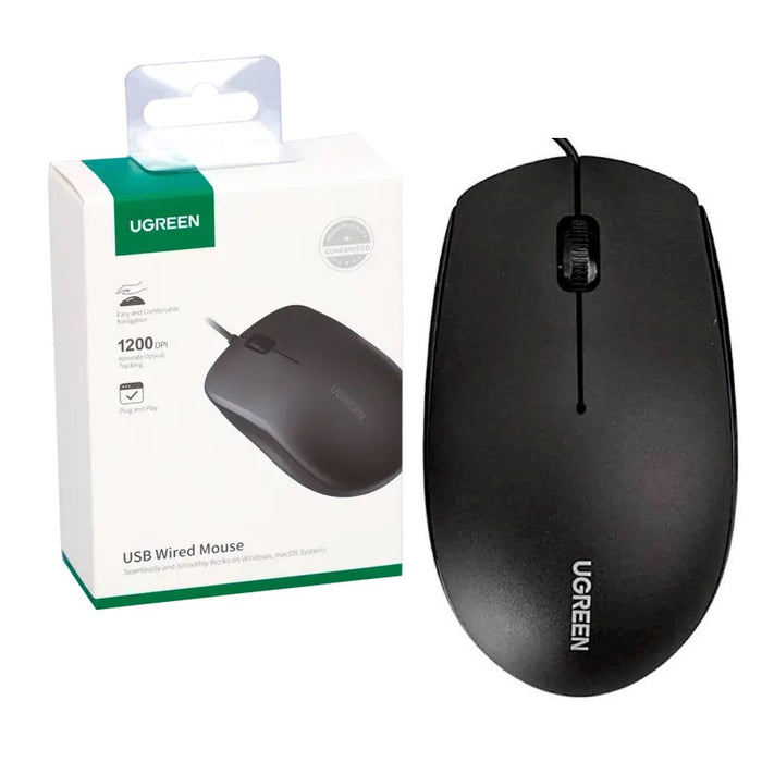 COMPUTER MOUSE WITH CABLE LENGTH 1.5m MU007 UGREEN - BLACK
