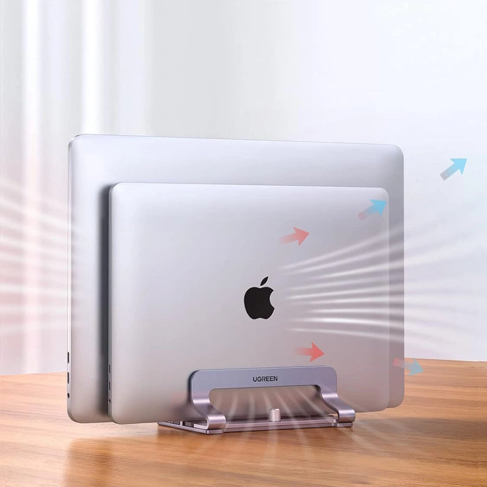 Ugreen LP258 Vertical Stand for 2 Devices Aluminum for Laptop Tablet - Silver
