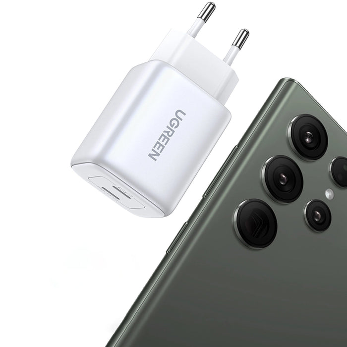 GaN Fast Charger 2 x USB-C 45W QC PD Ugreen CD294 - White