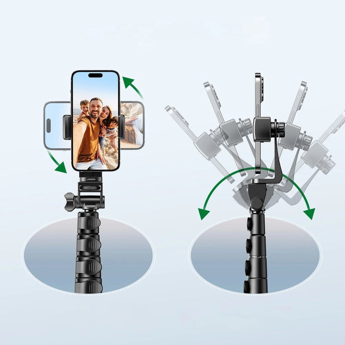 Ugreen LP680 selfie stick with stand and Bluetooth remote control 1.8m - black