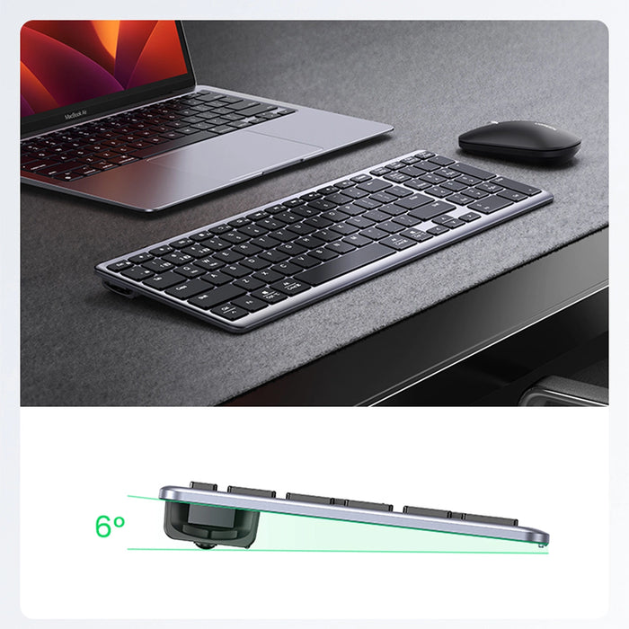 Ugreen KU005 Bluetooth / 2.4 GHz wireless membrane keyboard - black