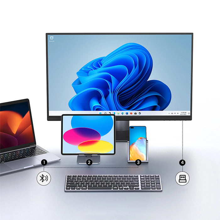 Ugreen KU005 Bluetooth / 2.4 GHz wireless membrane keyboard - black