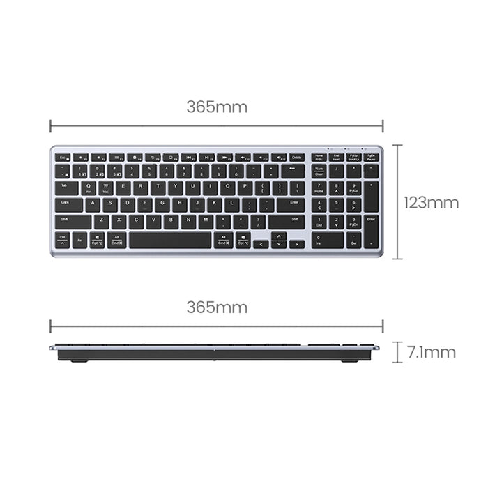 Ugreen KU005 Bluetooth / 2.4 GHz wireless membrane keyboard - black