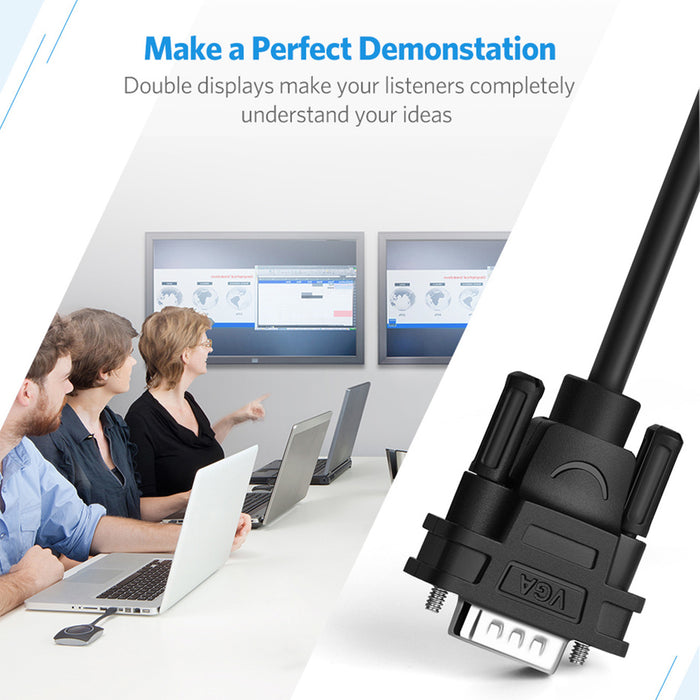 Ugreen 40254 1x2 VGA Splitter 1920x1440 60Hz - Black