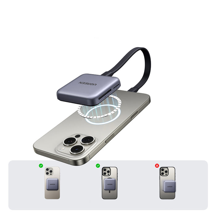 Ugreen Magnetic Memory Card Reader + 100W PD 3in1 Charger - Gray