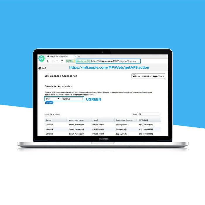 Ugreen US155 20728 USB-A / Lightning MFi 2.4A cable 1m - white