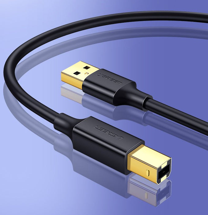 Ugreen USB Type B printer cable (male) - USB 2.0 (male) 480 Mbps 1.5 m black (US135 10350)