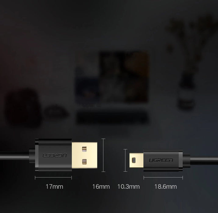 Ugreen cable USB - mini USB cable 480 Mbps 2 m black (US132 30472)