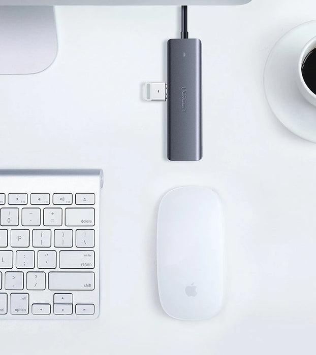 Ugreen USB HUB - 4x USB 3.2 Gen 1 with micro USB power port gray (CM219 50985)