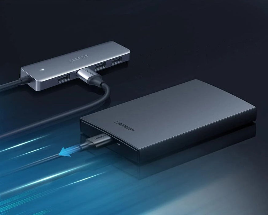 Ugreen USB Type C HUB - 4x USB 3.2 Gen 1 with USB-C power port gray (CM219 70336)