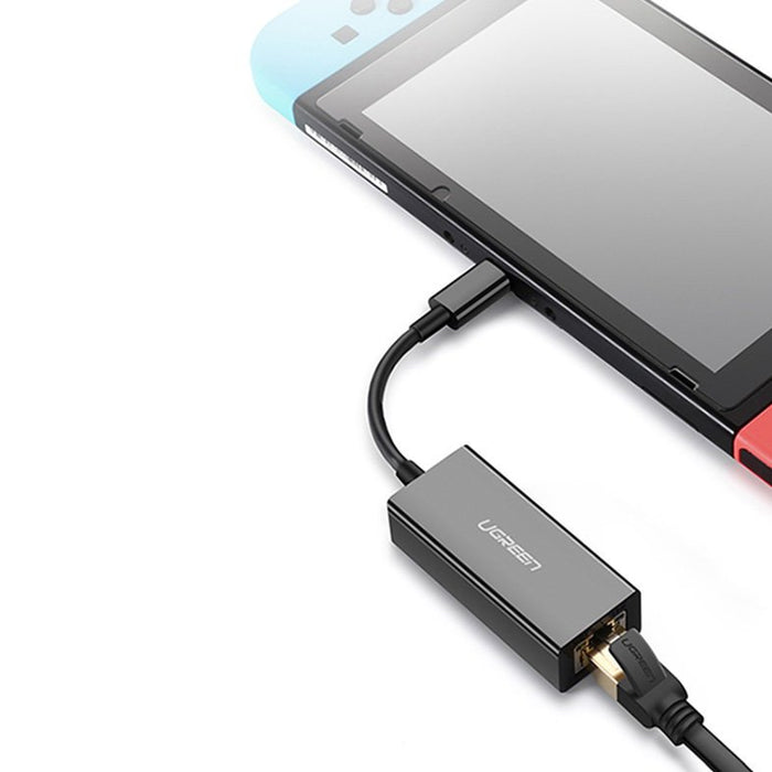 Ugreen external network adapter RJ45 - USB Type C (1000 Mbps / 1 Gbps) Gigabit Ethernet gray (CM199)
