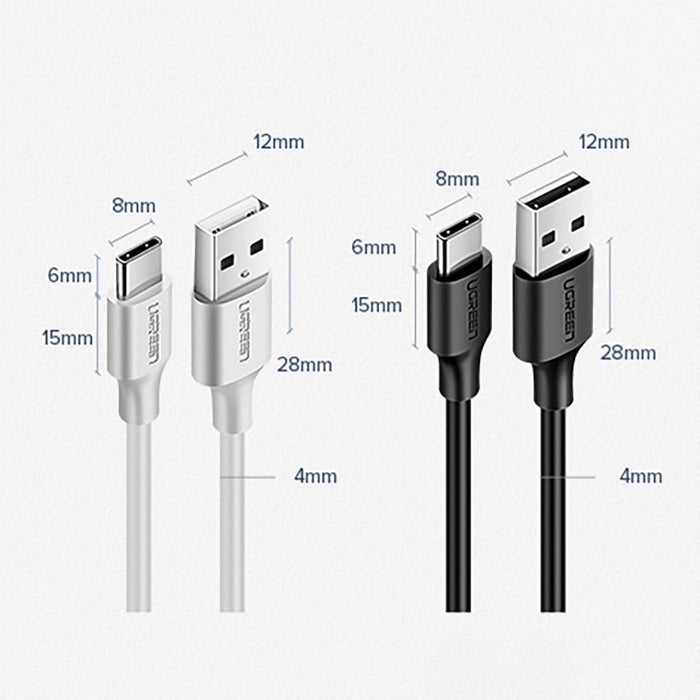 Ugreen US287 60114 USB-A / USB-C 3A cable 0.25m - black