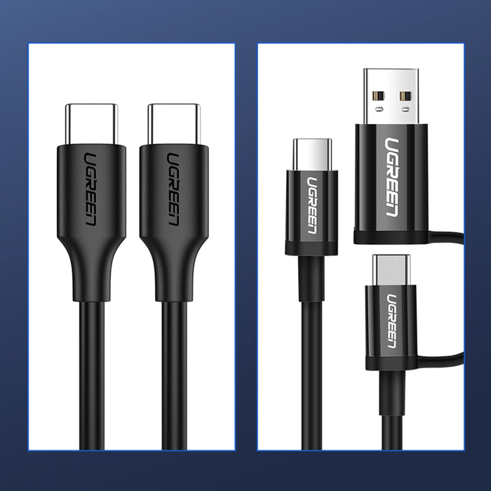 Ugreen US286 USB-C - USB-C PD QC 3A 480Mb/s 2m Cable - Black