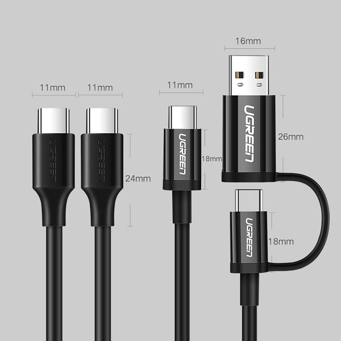 Ugreen US286 USB-C - USB-C PD QC 3A 480Mb/s 2m Cable - Black