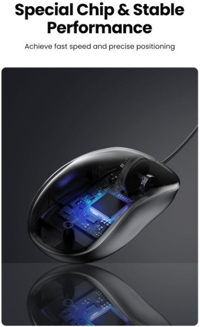 Ugreen wired optical mouse - black