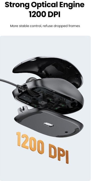 Ugreen wired optical mouse - black
