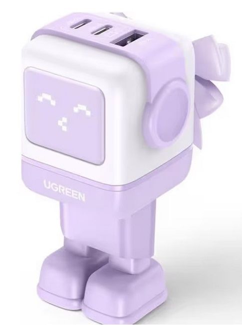CD361 CHARGER 2xUSB-C,1xUSBA,65W,ROBOT,UGREEN - PURPLE