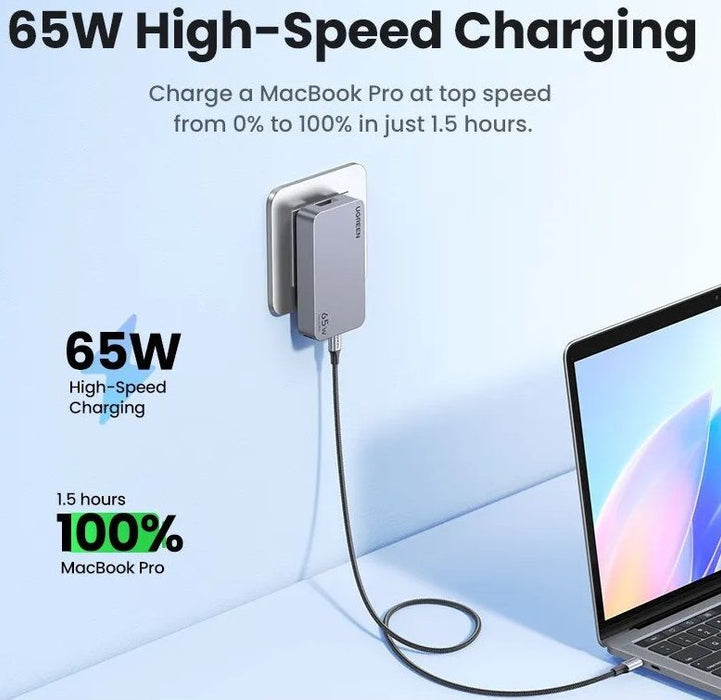CHARGER 220V 2xUSB-C,1xUSB A,65W,USlim X753 UGREEN
