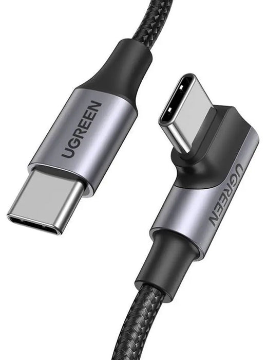 Ugreen US334 70643 USB-C (angled) / USB-C (straight) cable 100W PD 1m - black