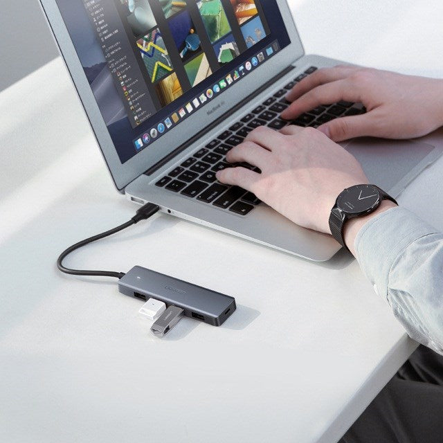 Ugreen Hub 4-in-1 USB-C Adapter to 4× USB 3.0 + USB-C Grey