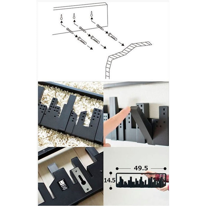 5-HOOK WALL HANGER SKYLYNE BLACK UMBRA
