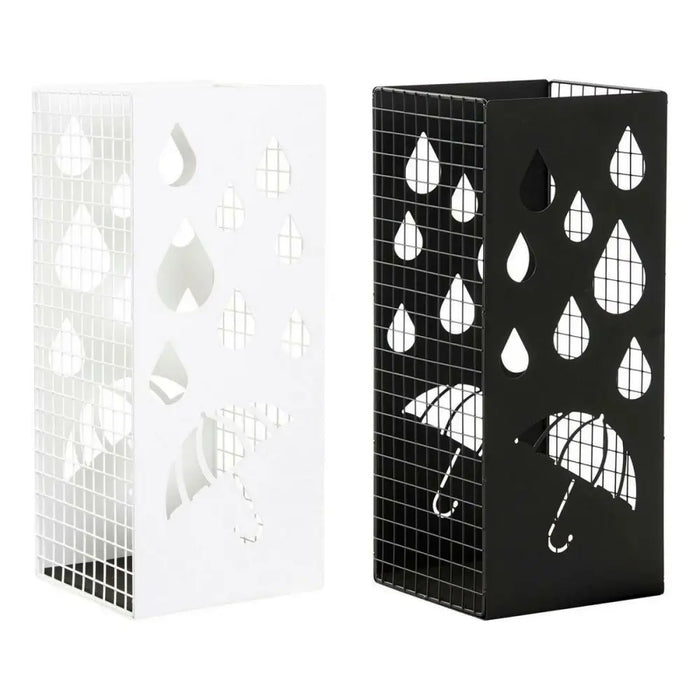Umbrella stand DKD Home Decor Black Metal White (19.5 x 20 x 47.5 cm) (2 pcs) - Поставки за чадъри и