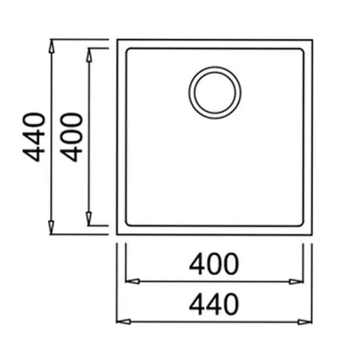 Undercounter Sink TEKA Square 40.40 TG CREAM - Еднокоритни мивки за вграждане<<<Мивки за вграждане<<<Уреди за