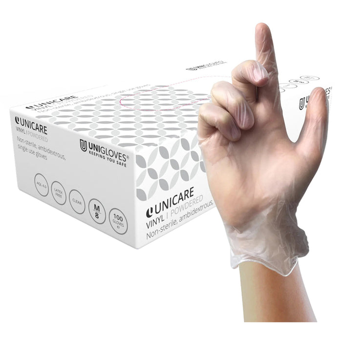 UNIGLOVES VINYL GLOVES SIZE L 100 PCS