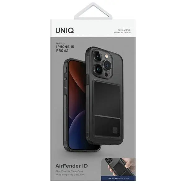 Uniq Air Fender ID Cardslot case for iPhone 15 Pro - gray - Cell phone cases and covers<<<HurtelXML