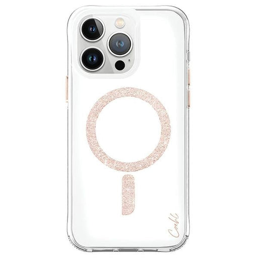 Uniq Coehl Glace Magnetic Charging case for iPhone 15 Pro - pink and gold - Cell phone cases and covers<<<HurtelXML