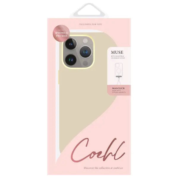 Uniq Coehl Muse Magnetic Charging Case for iPhone 16 Pro Max - Beige - Cell phone cases and covers<<<HurtelXML
