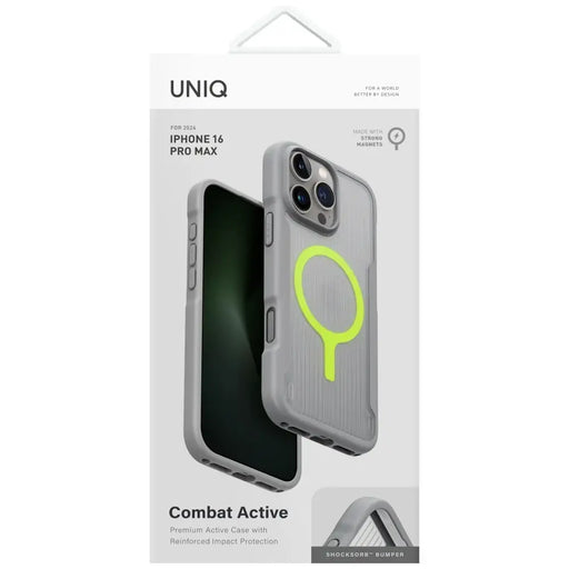 Uniq Combat Active Magclick Charging Case for iPhone 16 Pro Max - Gray - Cell phone cases and covers<<<HurtelXML