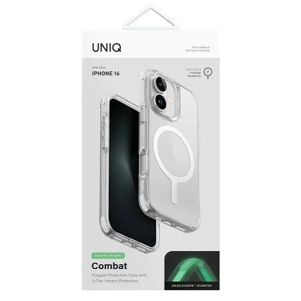 Uniq Combat iPhone 16 6.1’’ Magclick Charging case white/lume white - Cell phone cases and covers<<<HurtelXML
