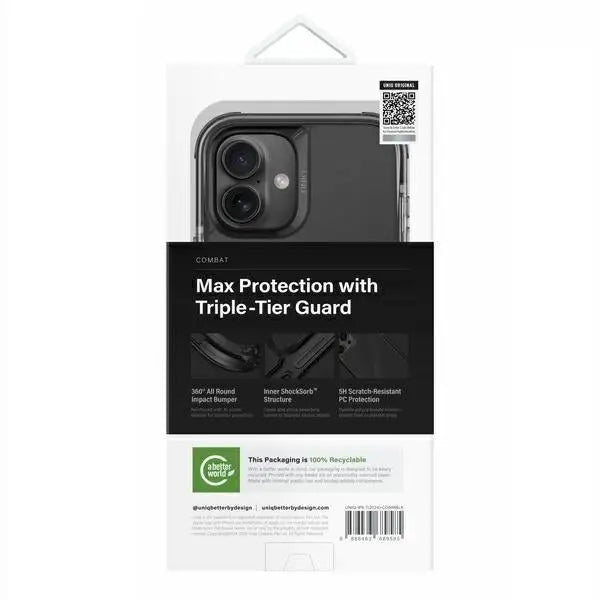 Uniq Combat iPhone 16 Plus 6.7’’ case Magclick Charging black/carbon black - Cell phone cases and covers<<<HurtelXML