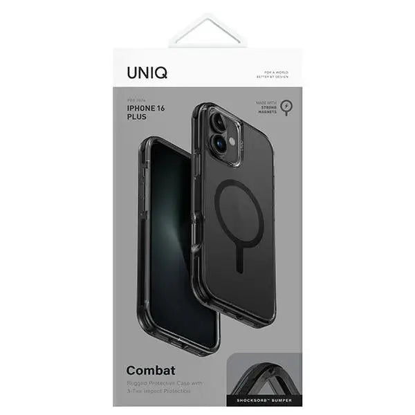 Uniq Combat iPhone 16 Plus 6.7’’ case Magclick Charging black/carbon black - Cell phone cases and covers<<<HurtelXML