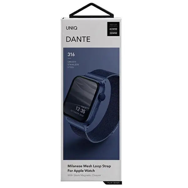 Uniq Dante Stainless Steel Strap for Apple Watch 1/2/3/4/5/6/7/8/SE/SE2 38/40/41mm - Blue - Other cell phone