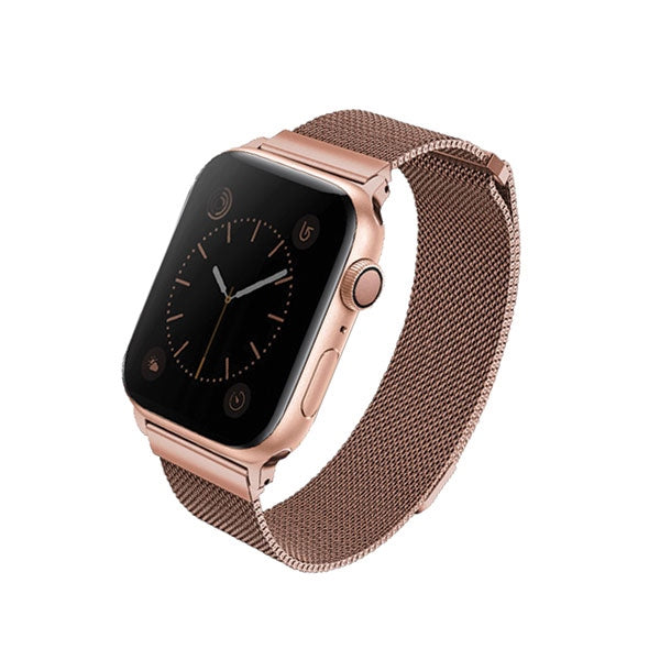 Uniq Dante Stainless Steel Strap for Apple Watch 1/2/3/4/5/6/7/8/SE/SE2 38/40/41mm - Rose Gold - Other cell phone