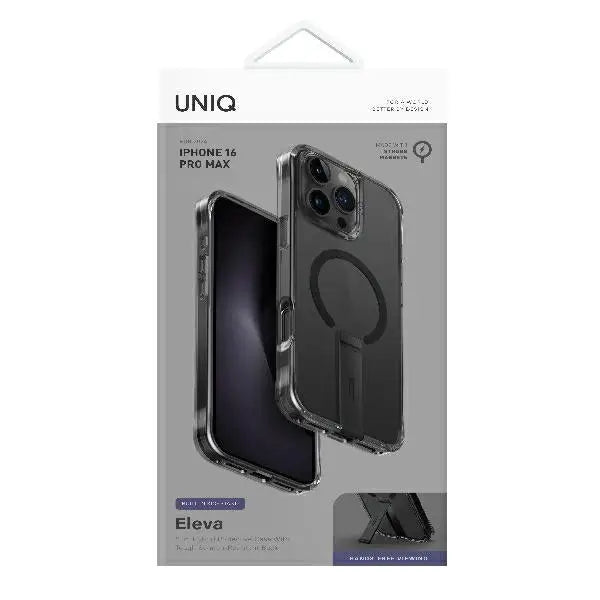 Uniq Eleva with Vertica Stand Case for iPhone 16 Pro Max - Black - Cell phone cases and covers<<<HurtelXML