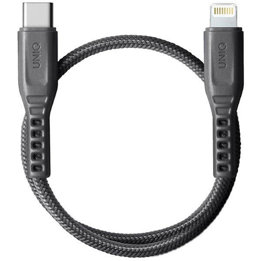 Uniq Flex USB-C / Lightning 18W nylon cable 30 cm - gray - Cell phone cables<<<HurtelXML