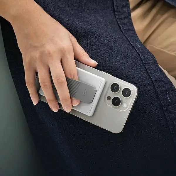Uniq Heldro ID magnetic wallet with support and wristband - gray - Others<<<HurtelXML