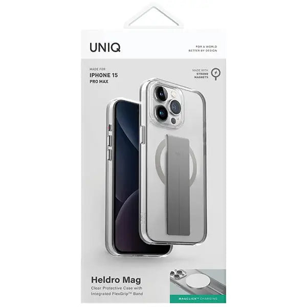 Uniq Heldro Mag Magclick Charging case for iPhone 15 Pro Max - transparent - Cell phone cases and covers<<<HurtelXML