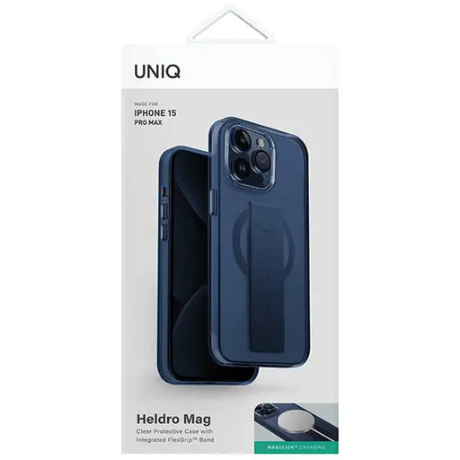 Uniq Heldro Mag Magclick Charging case for iPhone 15 Pro Max - blue - Cell phone cases and covers<<<HurtelXML