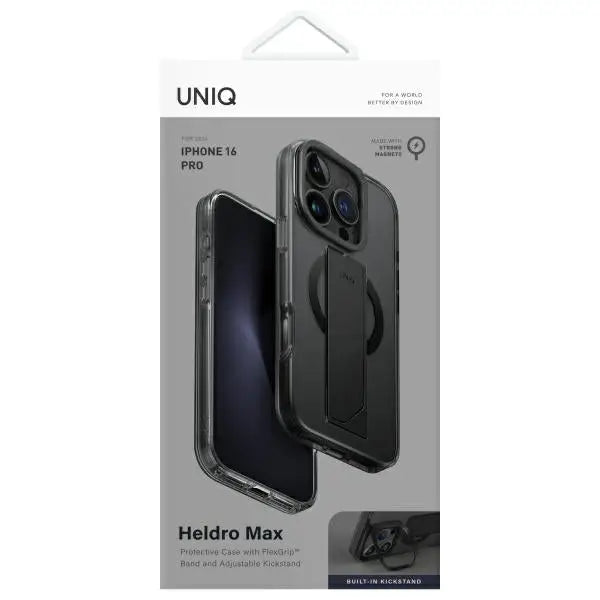 Uniq Heldro Max iPhone 16 Pro 6.3’’ Magclick Charging Case Black/Vapour Smoke - Cell phone cases and covers<<<HurtelXML