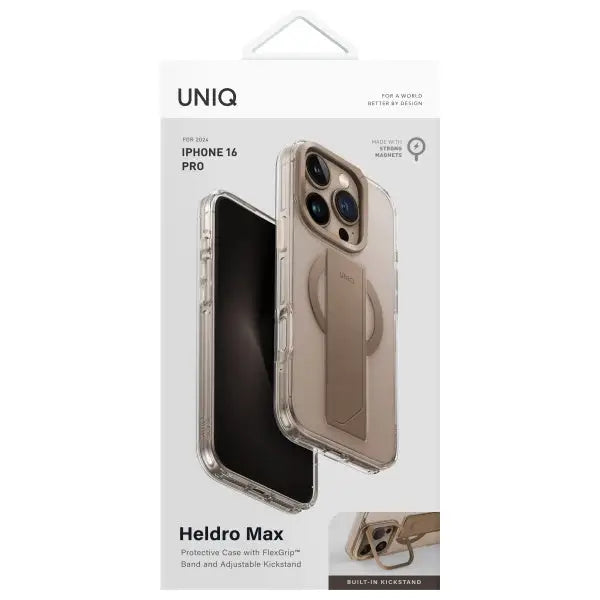 Uniq Heldro Max Magclick Charging iPhone 16 Pro Case - Gold - Cell phone cases and covers<<<HurtelXML